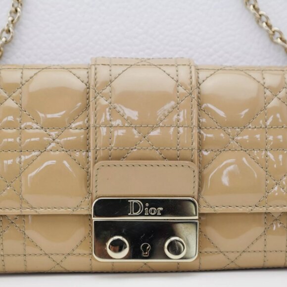 DIOR Cannage Promenade Wallet on Chain, Nude/Tan Patten Leather - Picture 8 of 12